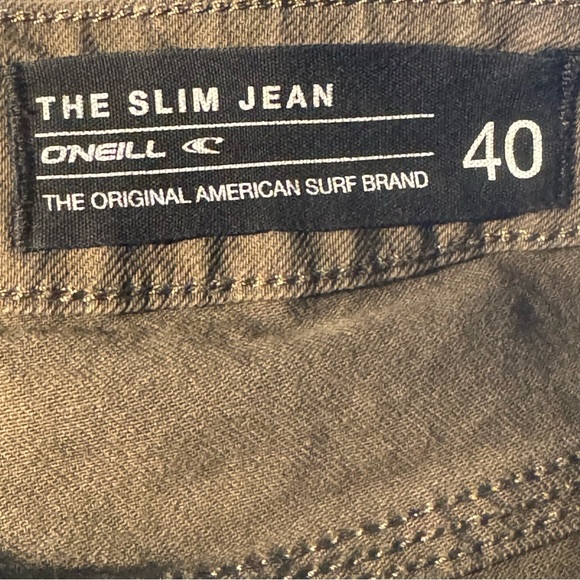 O’Neill Men's Pants 40 Green Straight-Fit Zip Fly Slim Stretchable Jeans - Picture 10 of 16